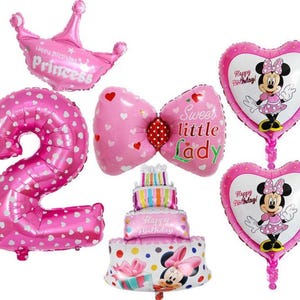 Minnie Mouse 2nd Birthday Balloons: Pink Party Decoration (6 Pcs)
