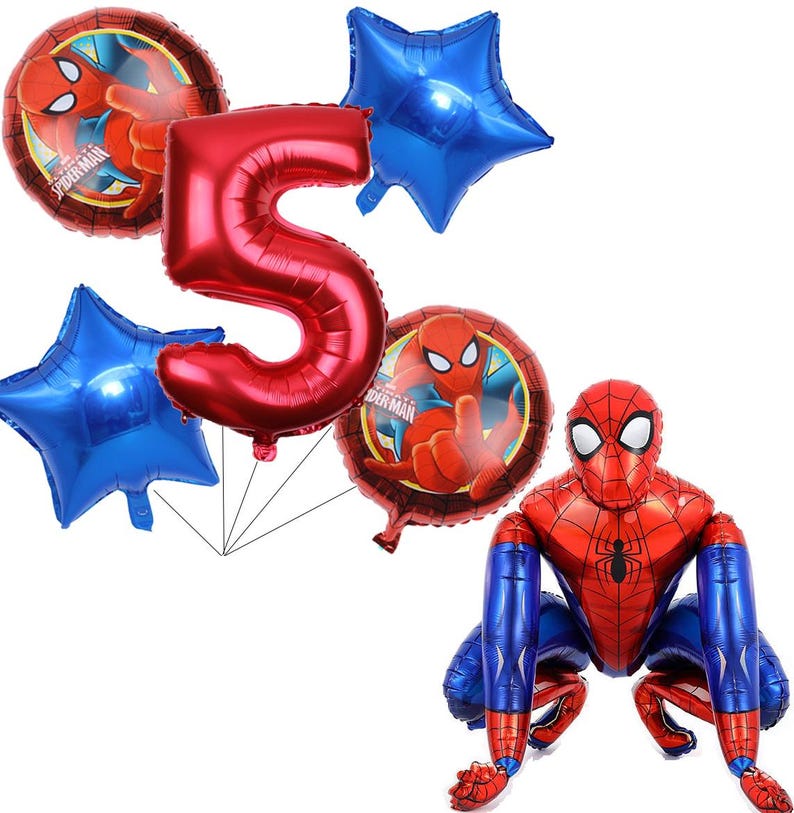 5e verjaardag Spiderman-ballonset: feestdecoratie afbeelding 1