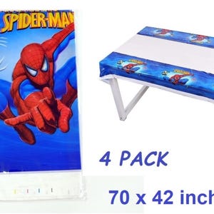 Spiderman-födelsedagsfestdukar - 4-pack engångsplastdukar (70 x 42 tum)