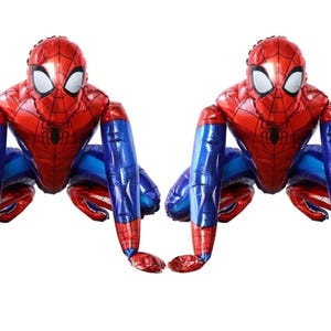 2 pezzi Spiderman 3D Stand Airwalker palloncini di medie dimensioni per ragazzi bambini piccoli compleanno festa decorazione