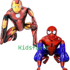 2 Stück Superheld Spiderman und Ironman Luftballons für Kinder Geburtstag Party Dekoration. Bild 1
