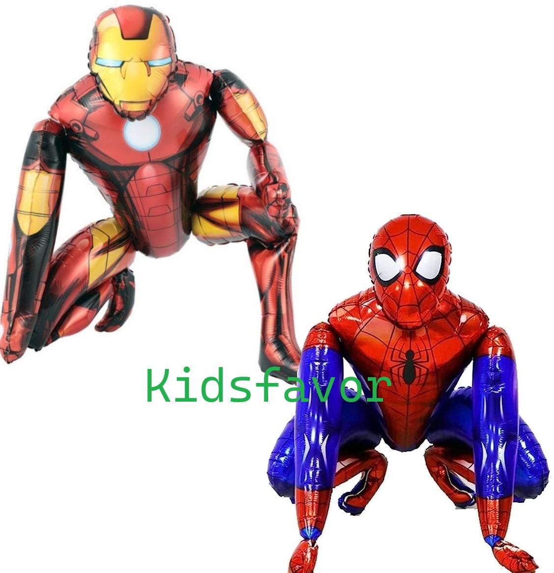 2 pcs Superhero Spiderman and Ironman Balloons for Kids Birthday Party Supplies Decoration.