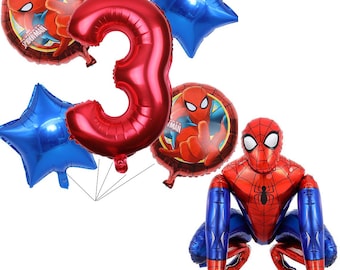 Spiderman 3rd Birthday Balloon Set: Party Decoration