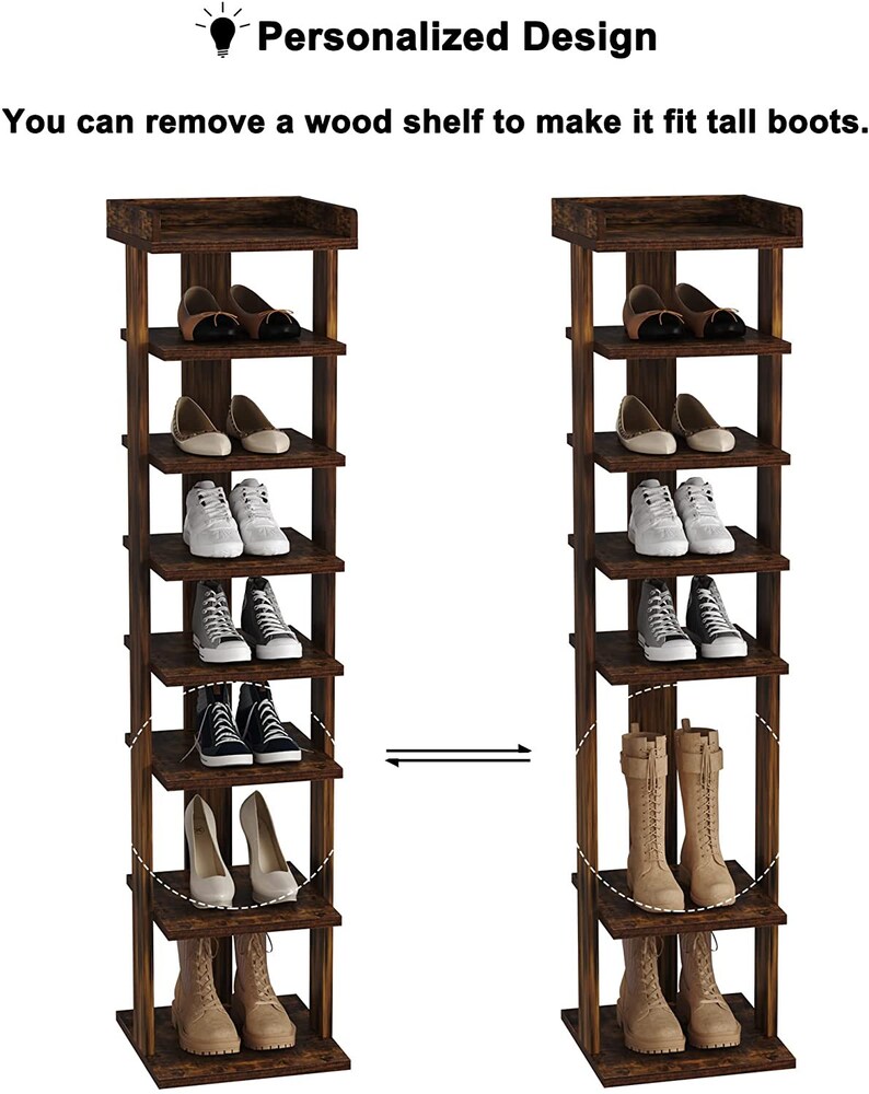 Personalized Shoe Rack Entryway Shoe Tower Vertical Shoe Etsy