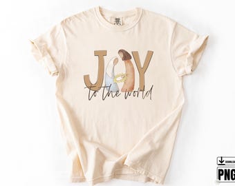 Joy to the world Christian digital PNG printable download Christmas graphic design file Digital Art Design