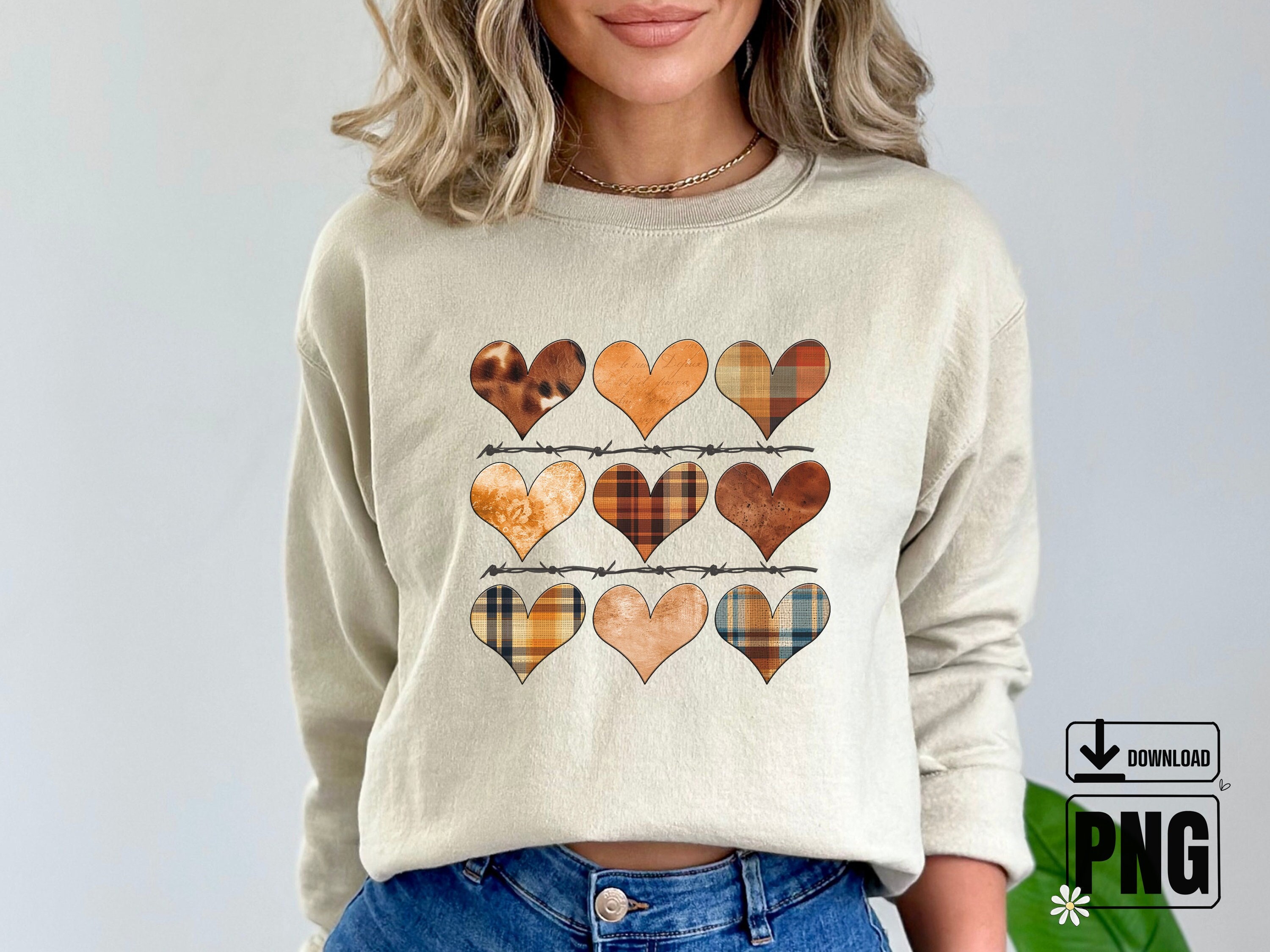 Fall Hearts, Hearts, Barbwire, PNG, Autumn Clipart, Fall Sublimation ...