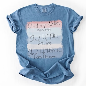 Christian Graphic Digital Art PNG, And He walks with me, Paint strokes, Tee Shirt Graphic, Printable, Commercial Use