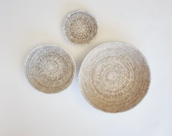 Set African woven basket, woven bowl, wall decor plate, senegal basket