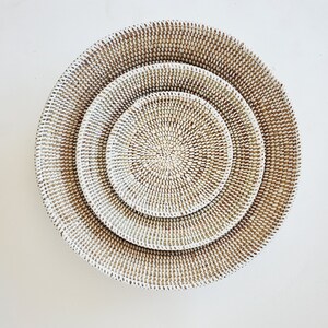 Set African woven basket, woven bowl, wall decor plate, senegal basket image 2