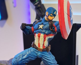 Captain America by WICKED3D | 3D Printed Unpainted Resin Kit, Custom Hand-painted Statue