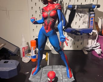 Spider-Girl by CA3D | 3D Printed Unpainted Resin Kit, Custom Hand-Painted Scale Statue