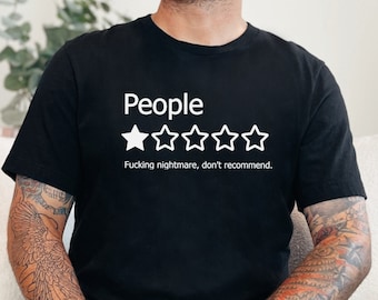 Funny Introvert T-Shirt: One Star Review, Anti-Social Humor, His Birthday