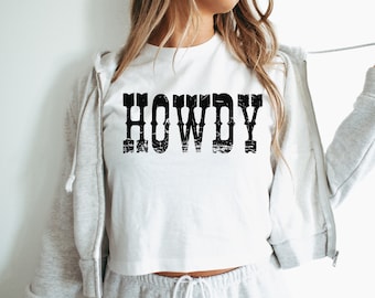 Jolie chemise country, T-shirt effet vieilli style cow-girl, Chemise de concert country, Vêtements de rodéo, T-shirt court de diligence, Haut country d'été, Chemise Howdy