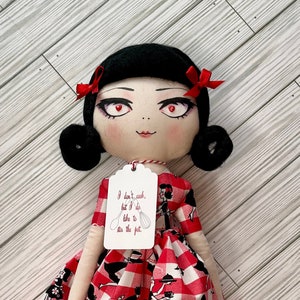 18” "I don't cook, but I do like to stir the pot." doll, Handmade doll, Art doll, OOAK art doll, Cloth doll, Gothic doll