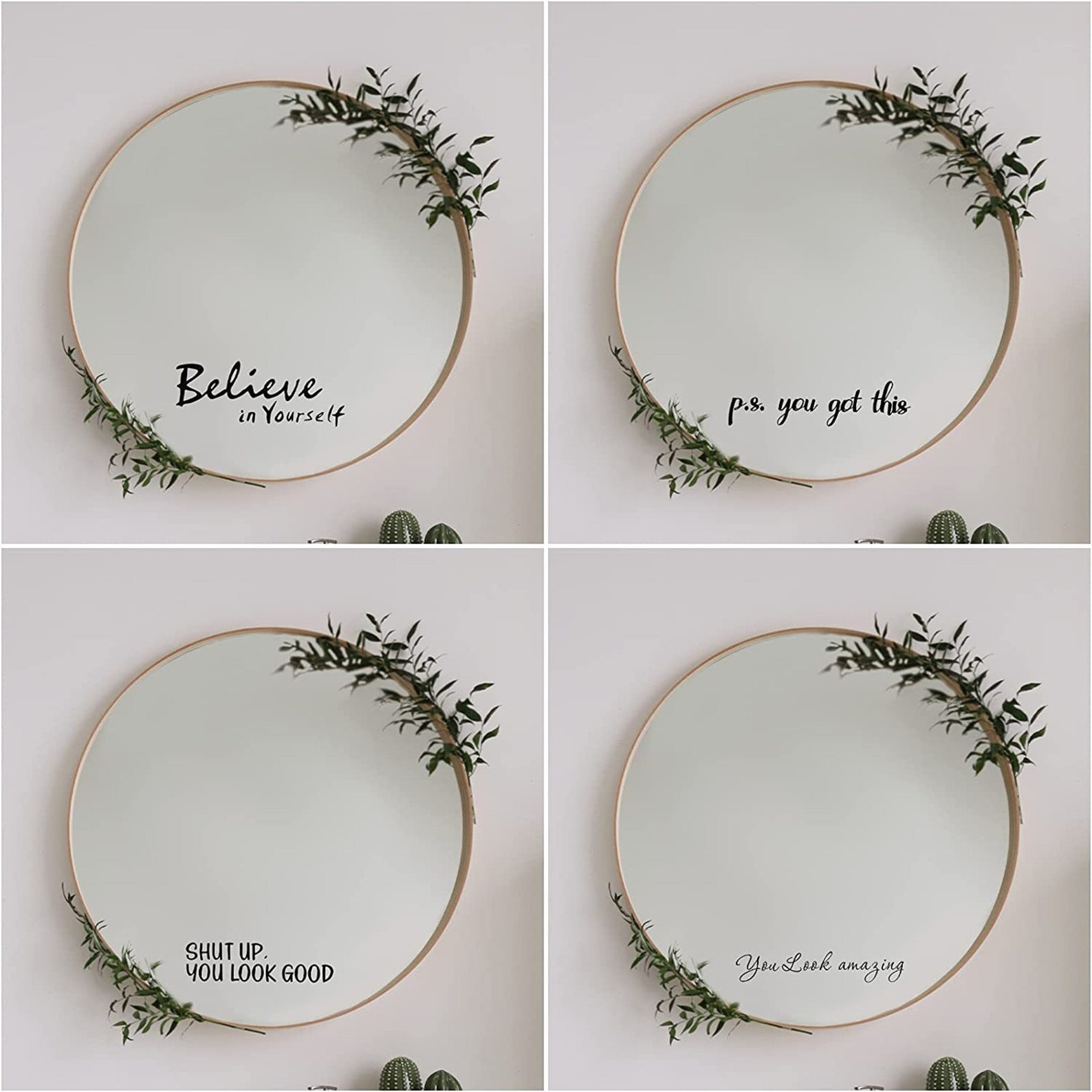 7 Inspirational Quote Vanity Mirror Decals Vinyl Decal - Etsy