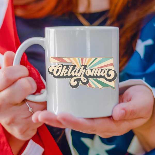 Oklahoma Mug America Mug Gift For Him Enamel Colorchange Coffee Cup Gift For Her Graduation Moving Birthday Vintage Retro Mug Oklahoma State