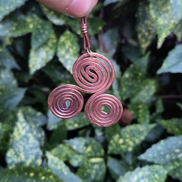 Copper triskelion/heddeka pendant