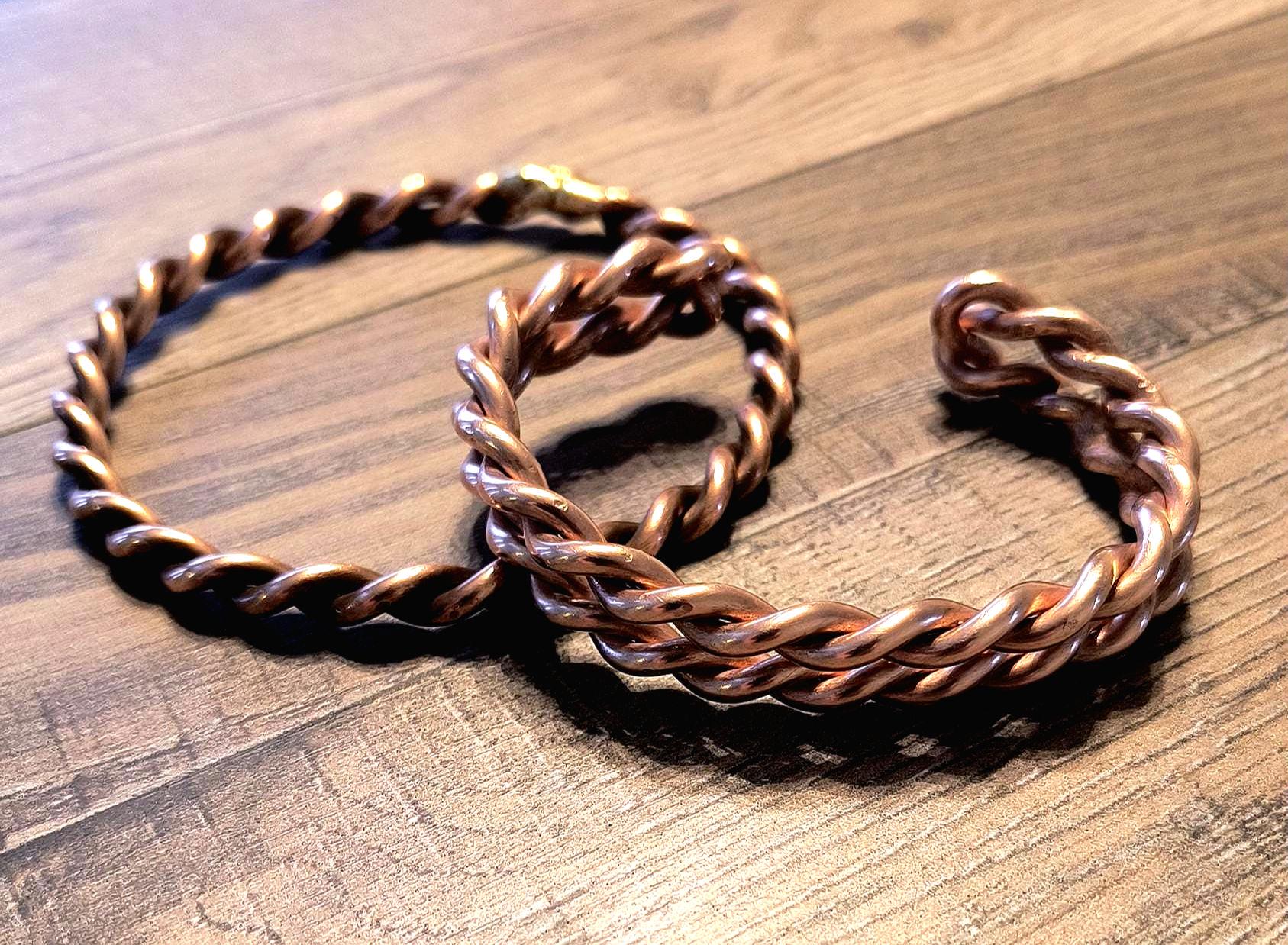 Copper Twisted Wire Bracelet Combo: Empowerment & Sacred Cubit - Etsy