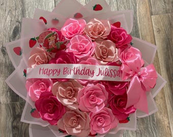 strawberry shortcake ramo buchon | flower bouquet