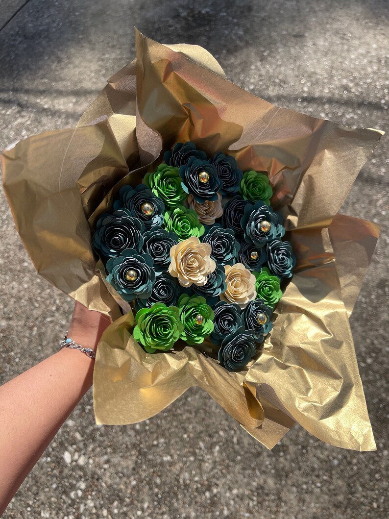 Multicolored Paper Flower Bouquet / Ramo Buchon Etsy