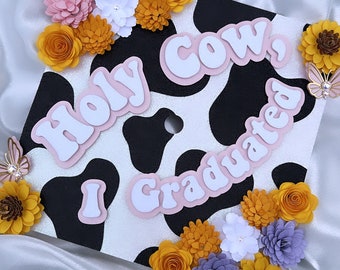 Cow Print Graduation Cap