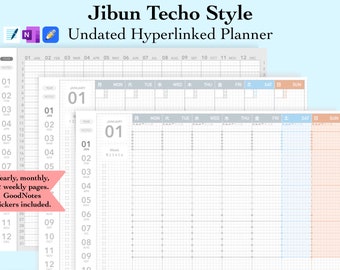 Kokuyo Jibun Techo Hyperlinked Undated Planner Calendar Hobonichi Planner Japanese Digital Planner Calendar Kokuyo GoodNotes Paper OneNote