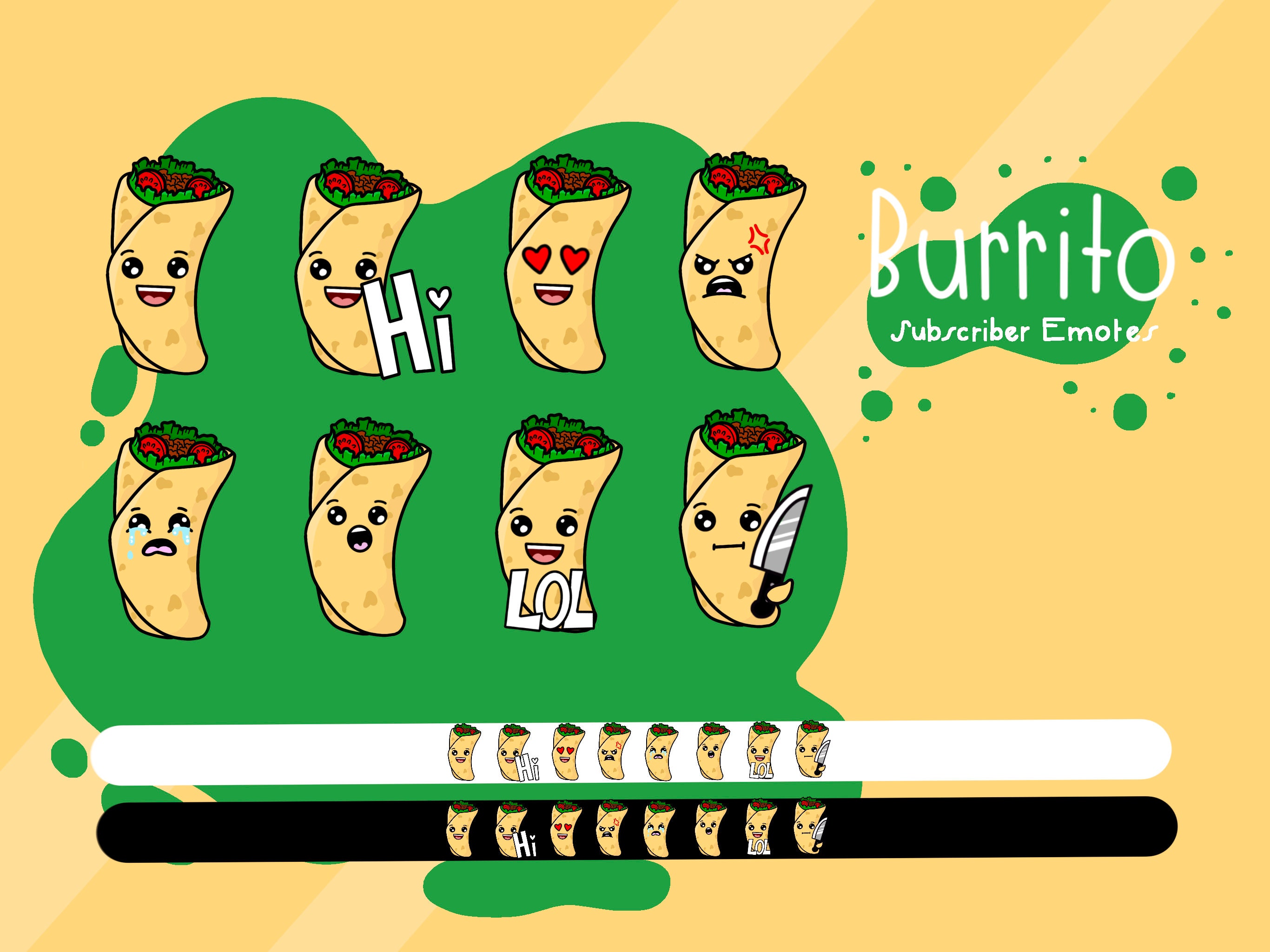 Burrito Pack Twitch Emotes Subscriber Discord Emote Bit Badges Loyalty