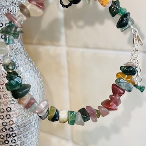 Moss Agate 925 Sterling Silver Bracelet