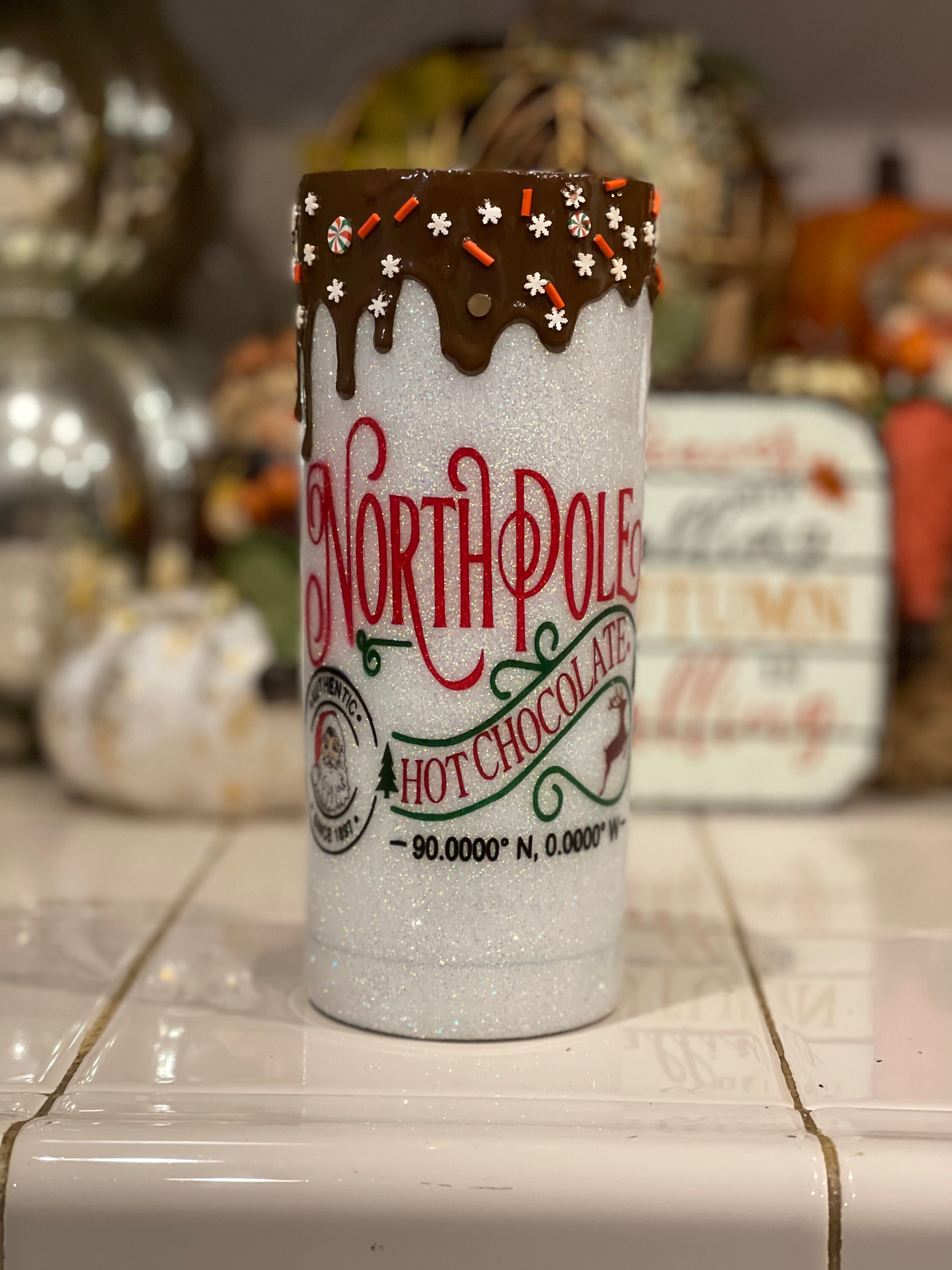 North Pole Hot Chocolate 3D Dripping Mug with Cool Whip Lid