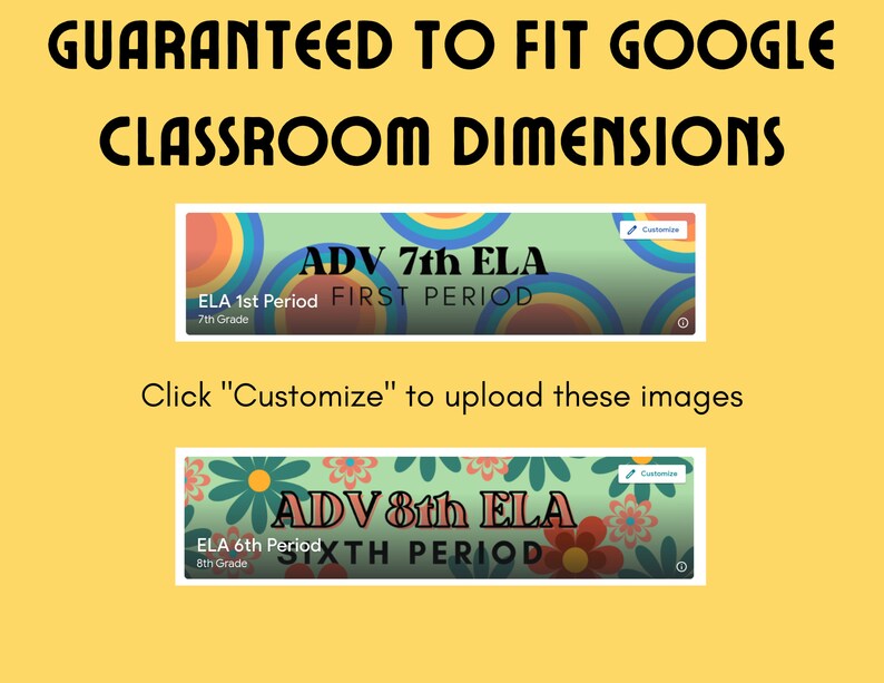10 Groovy 70's Google Classroom Banner Bundle, Customizable in Canva