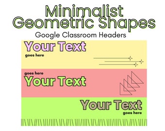 10 minimalistische geometrische vorm Google Classroom Banner Bundle, aanpasbaar in Canva, Insta Download, grafische kunst, banner, Google, klas