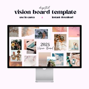Digital Vision Board Template Aesthetic Desktop Wallpaper Instant