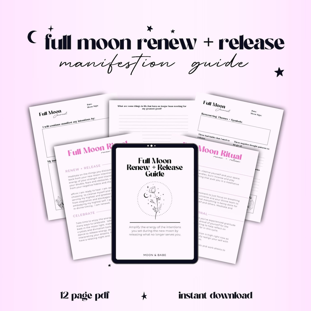 Full Moon Journal | Releasing Ritual, Moon Magic, Printable Full Moon ...