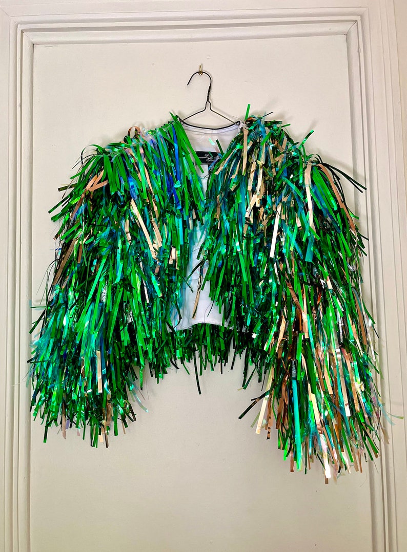 Custom Order Handmade Tinsel Fringe Jacket Etsy