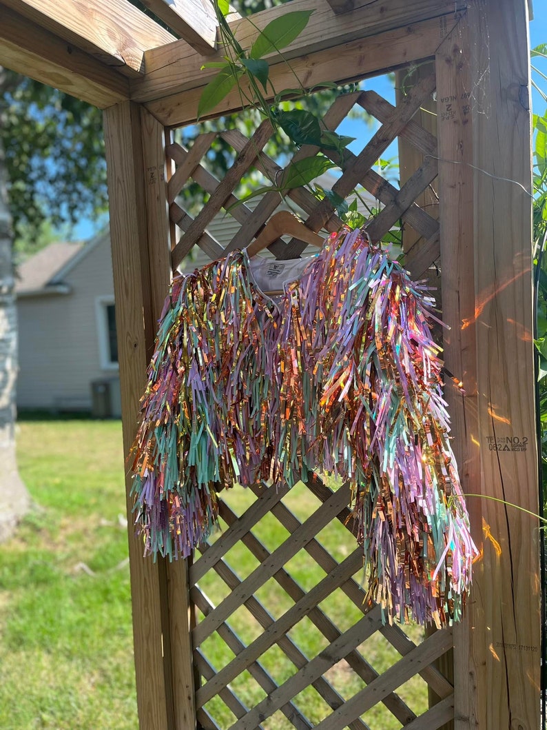 Custom Order Handmade Tinsel Fringe Jacket Etsy