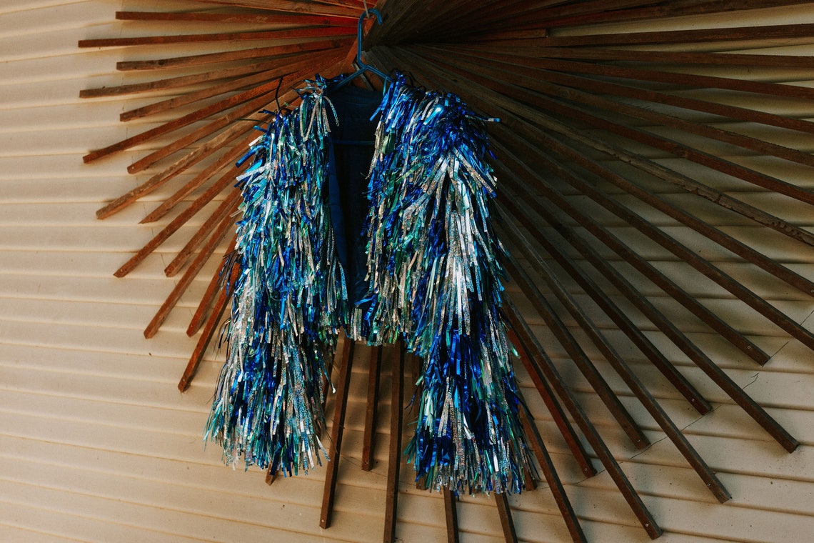 Custom Order Handmade Tinsel Fringe Jacket Etsy