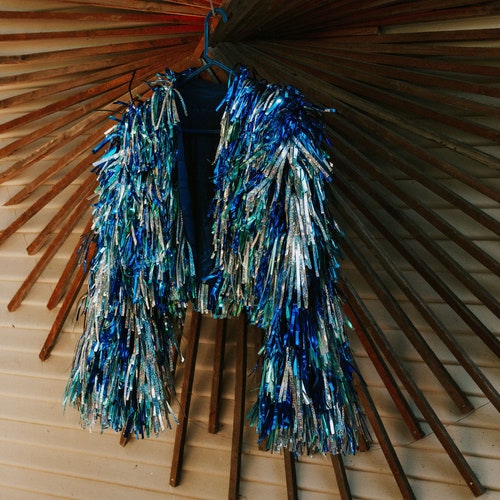 Custom Order Handmade Tinsel Fringe Jacket Etsy