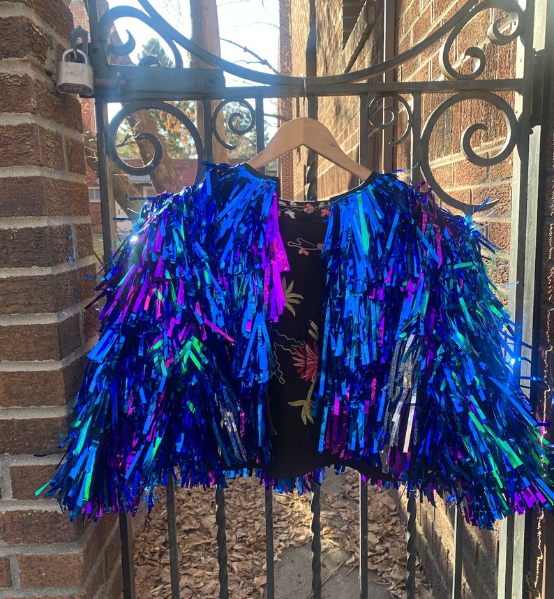 Custom Order Handmade Tinsel Fringe Jacket Etsy
