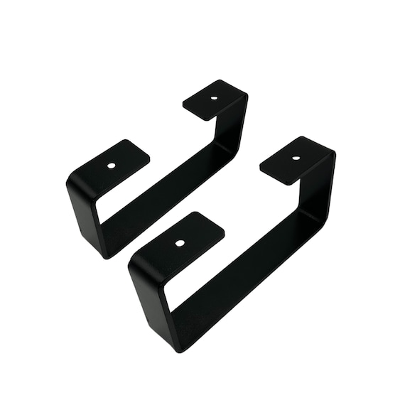 DIY Modern Monitor Riser Steel Bracket Legs, Matte Black, Set of 2