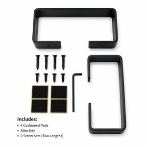 DIY Modern Monitor Riser Steel Bracket Legs, Matte Black, Set of 2 image 4