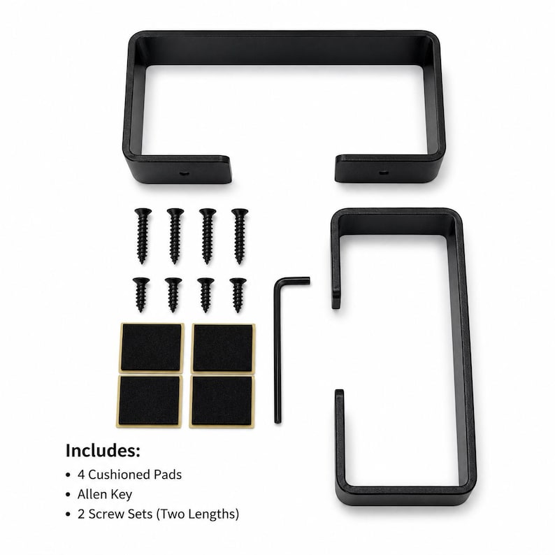 DIY Modern Monitor Riser Steel Bracket Legs, Matte Black, Set of 2 image 4