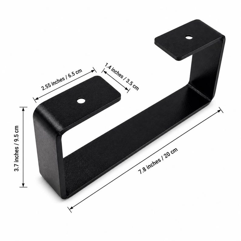 DIY Modern Monitor Riser Steel Bracket Legs, Matte Black, Set of 2 image 5