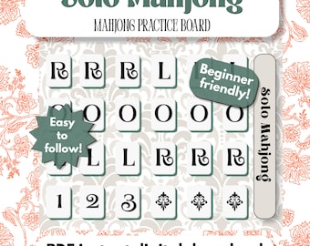 Tablero de práctica individual de Mahjong americano, PDF imprimible, apto para principiantes (descarga digital)