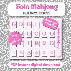 American Mahjong Solo Practice Board, Printable PDF, Pink color, Beginner Friendly (Digital Download)