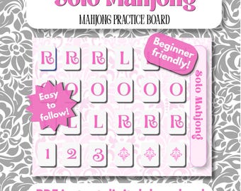 American Mahjong Solo Practice Board, Printable PDF, Pink color, Beginner Friendly (Digital Download)