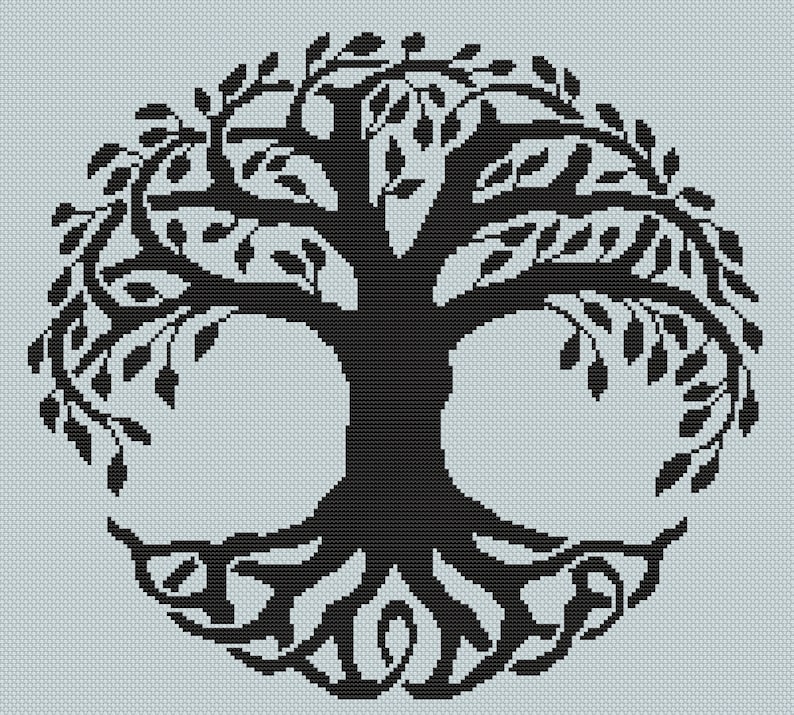 Der Lebensbaum Kreuzstich Muster pdf, Wikinger Kreuzstich, Keltischer Kreuzstich, Pagan Kreuzstich, Zähl kreuzstich, Yggdrasil Bild 4