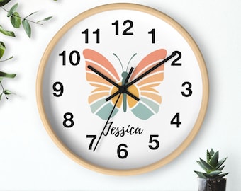 Personalized Butterfly Wall Clock: Custom Nature-Inspired Home Decor