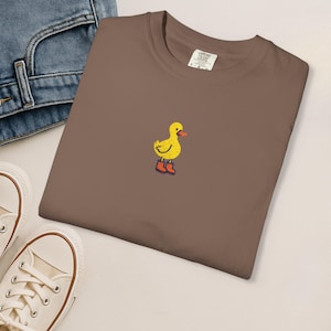 Embroidered Duck Comfort Colors T-Shirt: Nature Lover Gift