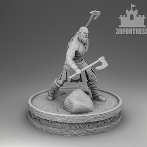Viking with axes prepares for battle(stl)