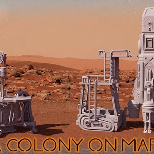 Architecture et tourelles d&#39;une colonie sur Mars- STL